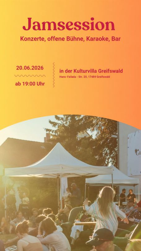 Jamsession auf dem Hof der Kulturvilla Greifswald